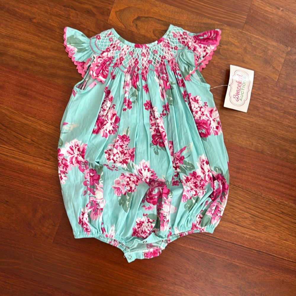 Smocked auctions smocked  floral bubble